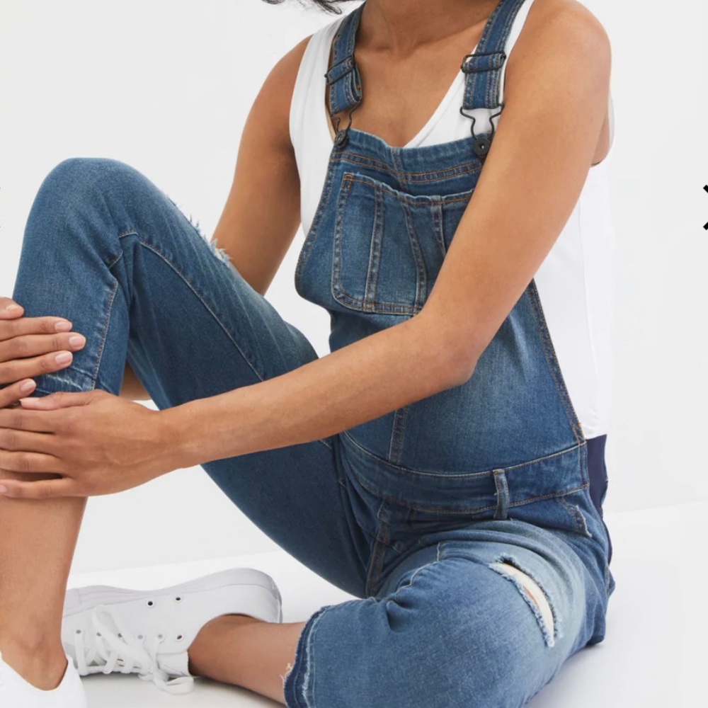 •MOTHERHOOD• INDIGO BLUE MATERNITY OVERALLS LG.